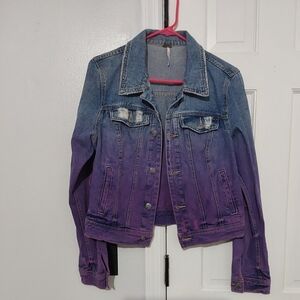 FREE PEOPLE NWOT Ombre Jean Jacket